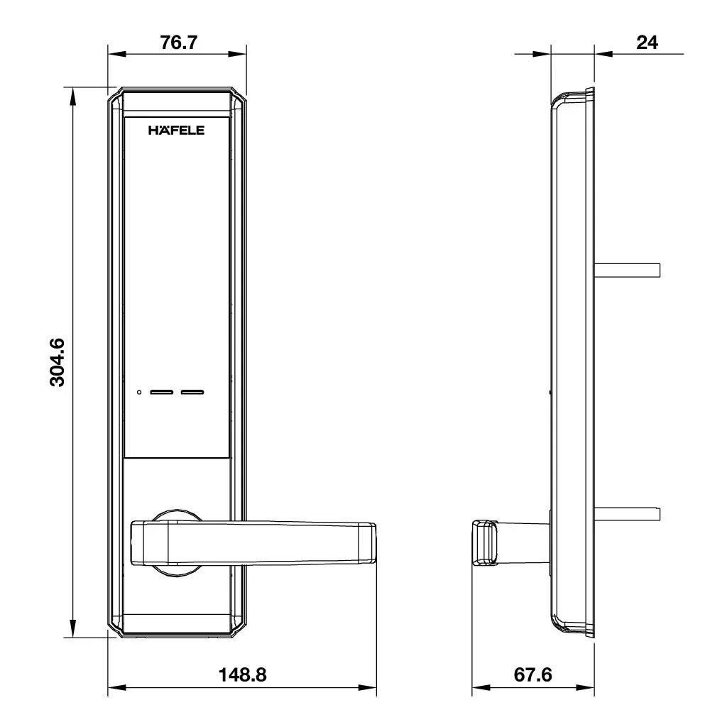 Khóa điện tử Hafele EL7200-TC (Không bao gồm Pin)
