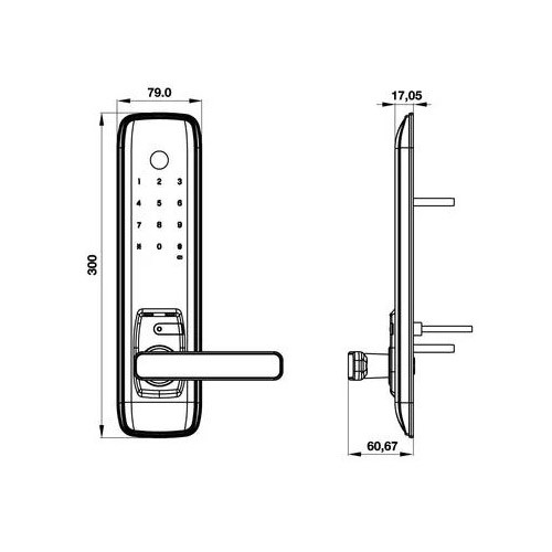 Khóa điện tử Hafele EL7800-TCS (Không bao gồm Pin)