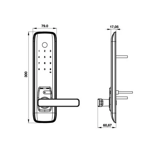 Khóa điện tử Hafele EL7800-TCS (Không bao gồm Pin)