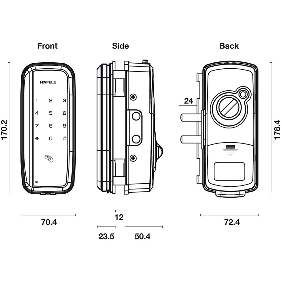 Khóa Cửa Kính Hafele 912.05.700