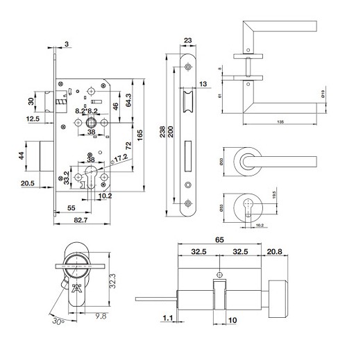 Khóa Phân Thể DIY Hafele 499.63.802