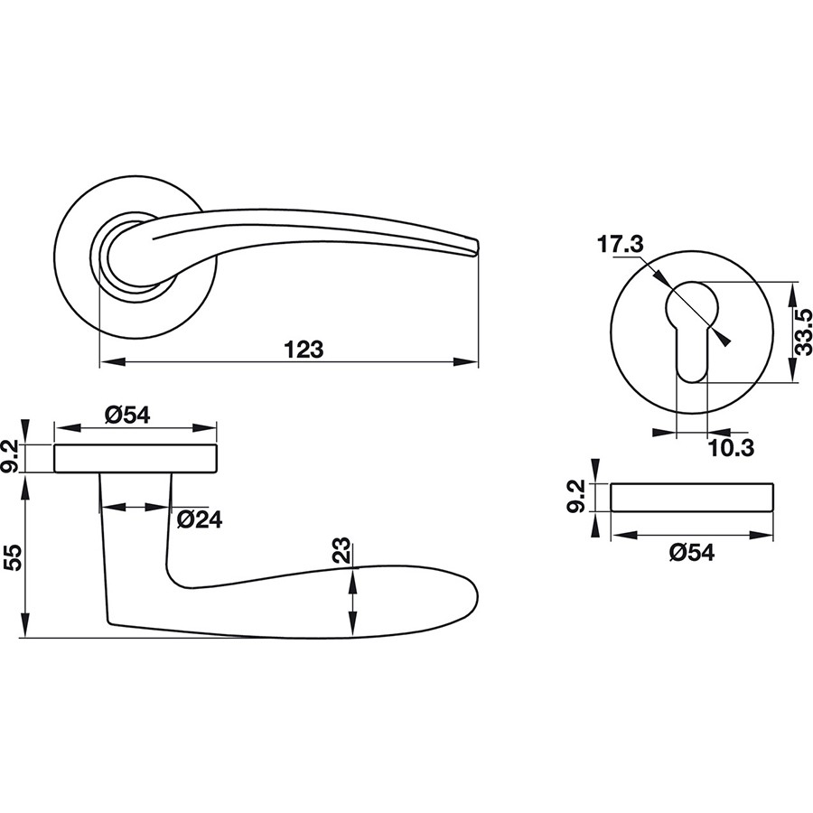 Tay khóa phân thể Hafele 903.98.141