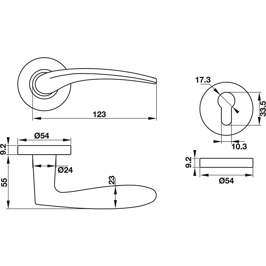 Tay khóa phân thể Hafele 903.98.141