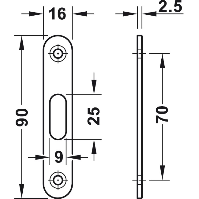 Bộ thân khóa cho cửa trượt Hafele 911.26.523