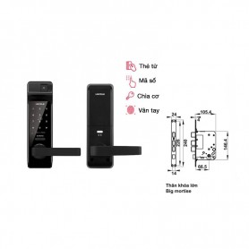 Khóa điện tử vân tay Hafele EL7700-TCS 912.05.584 – Thân khóa lớn