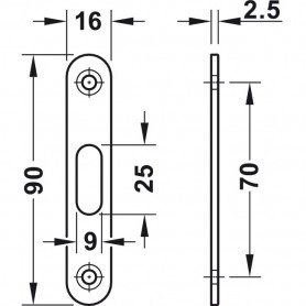 Bộ thân khóa cho cửa trượt Hafele 911.26.523